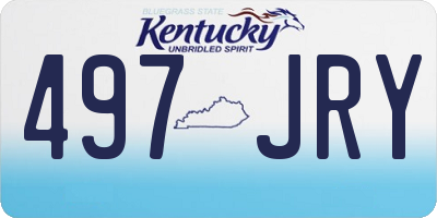 KY license plate 497JRY
