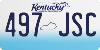 KY license plate 497JSC