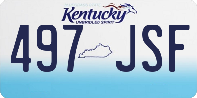 KY license plate 497JSF