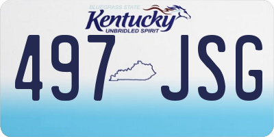 KY license plate 497JSG