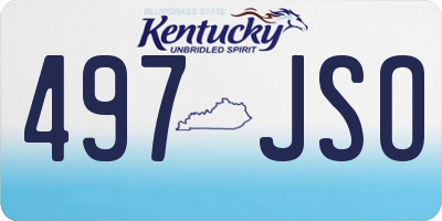 KY license plate 497JSO
