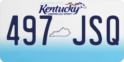 KY license plate 497JSQ
