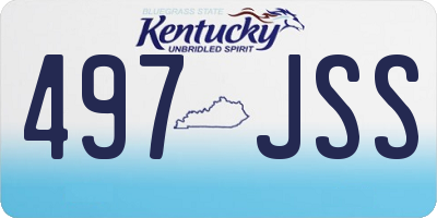 KY license plate 497JSS