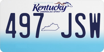 KY license plate 497JSW