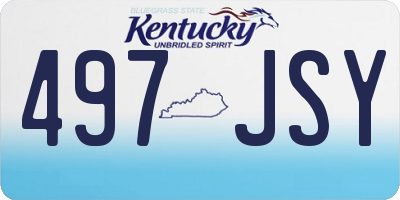 KY license plate 497JSY