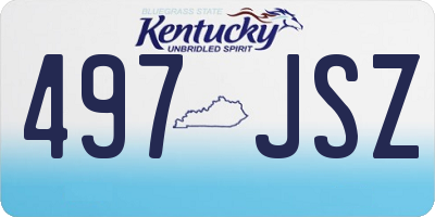 KY license plate 497JSZ