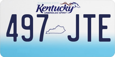 KY license plate 497JTE