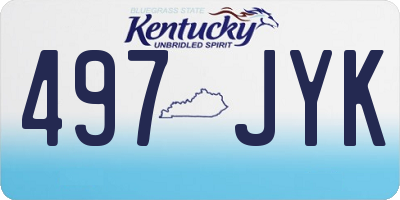 KY license plate 497JYK