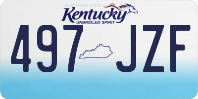 KY license plate 497JZF