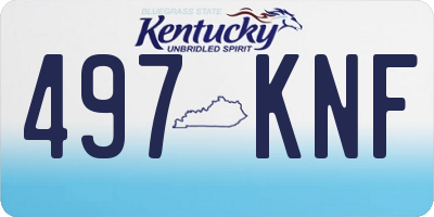 KY license plate 497KNF