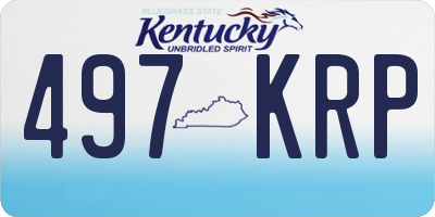 KY license plate 497KRP