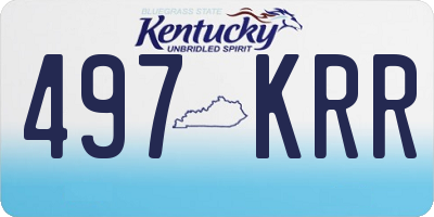 KY license plate 497KRR