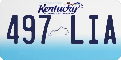 KY license plate 497LIA
