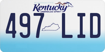 KY license plate 497LID