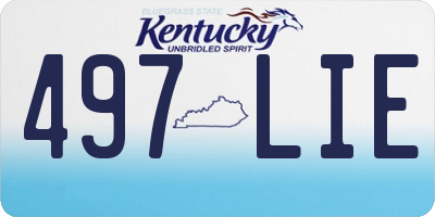 KY license plate 497LIE