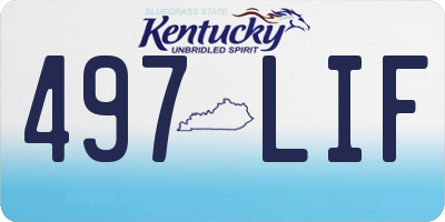 KY license plate 497LIF