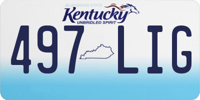KY license plate 497LIG