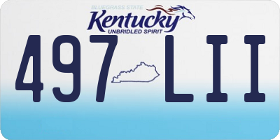 KY license plate 497LII