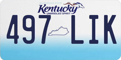 KY license plate 497LIK
