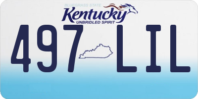 KY license plate 497LIL