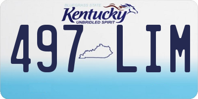 KY license plate 497LIM