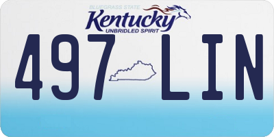 KY license plate 497LIN