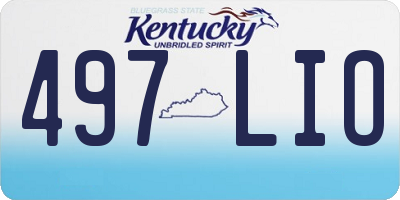 KY license plate 497LIO