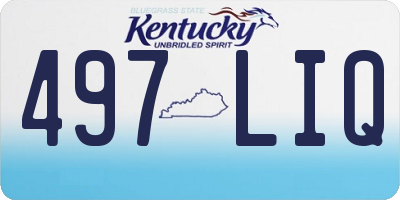 KY license plate 497LIQ