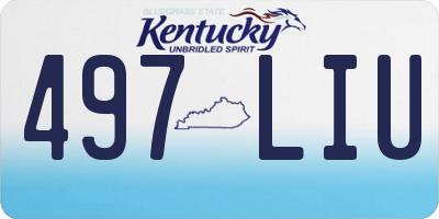 KY license plate 497LIU