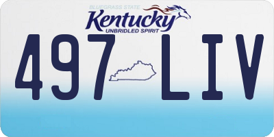 KY license plate 497LIV