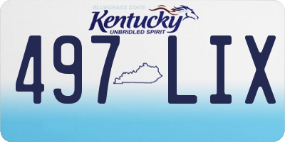KY license plate 497LIX