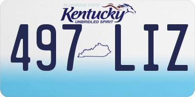 KY license plate 497LIZ