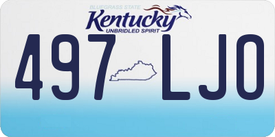 KY license plate 497LJO