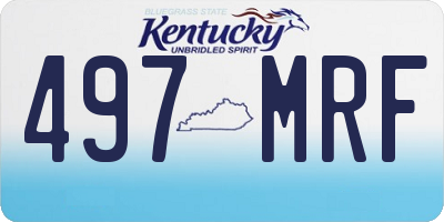 KY license plate 497MRF