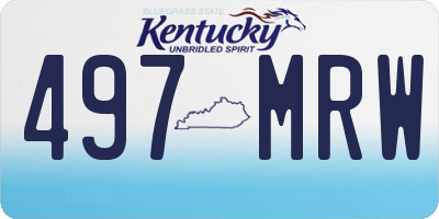 KY license plate 497MRW