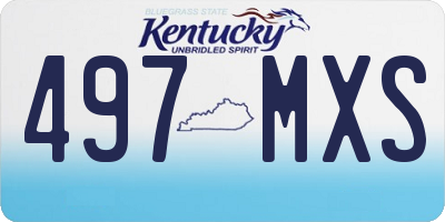 KY license plate 497MXS