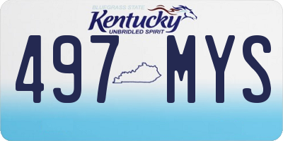 KY license plate 497MYS