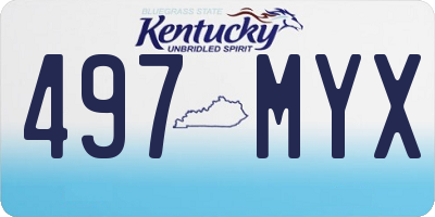 KY license plate 497MYX
