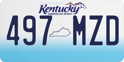KY license plate 497MZD