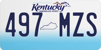 KY license plate 497MZS