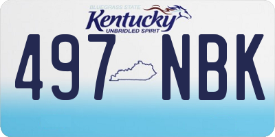 KY license plate 497NBK