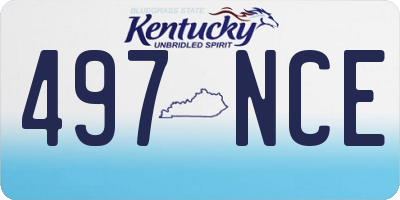 KY license plate 497NCE