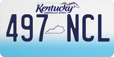 KY license plate 497NCL