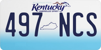 KY license plate 497NCS