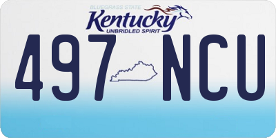 KY license plate 497NCU