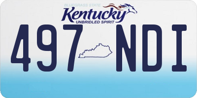 KY license plate 497NDI