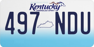 KY license plate 497NDU