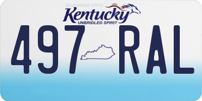 KY license plate 497RAL