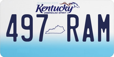 KY license plate 497RAM