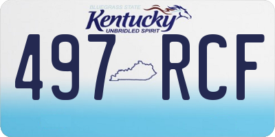 KY license plate 497RCF